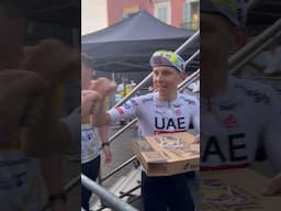 🍕 CHAMPIONS DINNER 🤜🤛 Congrats, TADEJ! #cycling #pogacar #tourdefrance2024