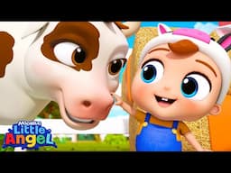 Farm Animals Song | Animal Learning Videos | Little Angel Kids Songs & Nursery Rhymes