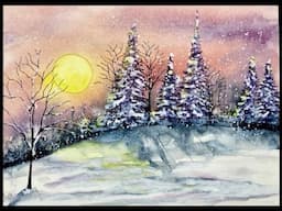 "Winter Sunset" - Lavinia stamps Calendar page - Video Tutorial