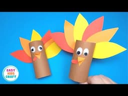 DIY Paper Turkey Craft for Kids | Thanksgiving Kids Craft | Paper Roll Turkey