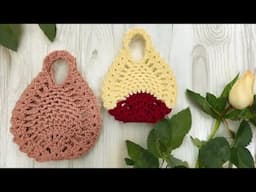 Crochet Easy and Quick Pineapple Stitch Mini Bag - So Many Uses!!