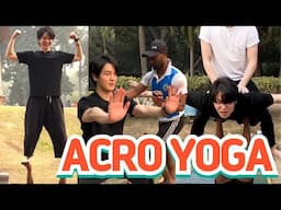 Korean try Acro Yoga in India!?!