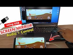 Android screen mirror to Laptop/PC...Without any software...Using USB... Audio + Control...