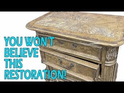 AMAZING RESTORATION of Burl Wood Chest |  Relaxing Furniture Restoration Video -no spoken words