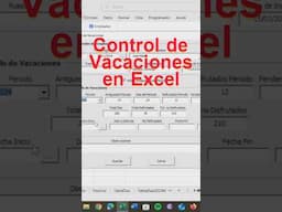 Control de vacaciones de empleados en Excel #vacaciones #excel #exceltips  #exceltutorial