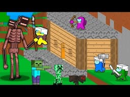 Among Us in the World of Minecraft: Battle Against Siren Head and Zombies!