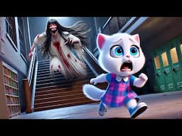 Kitten meets a ghost at school and is saved by a doll😿 #cat #ai #catlover #catvideos #cutecat #aicat