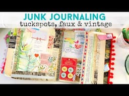 JUNK JOURNAL JANUARY | How To Add Tuckspots, Faux & Vintage Pieces