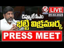 LIVE : Dy CM Bhatti Press Meet | V6 News