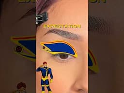 digital art vs. actual makeup look: scott summers aka #cyclops #xmen #wolverine 💙💛❌