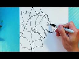 How to Draw GODZILLA - Look Down