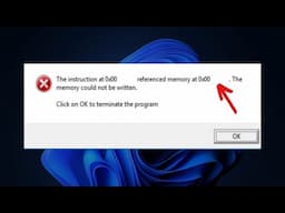 How To Fix The Memory Could Not Be Written on Windows 11/10 | The Instruction Referenced Memory