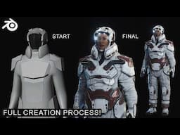 Creating a Sci-Fi Space Suit in Blender | timelapse