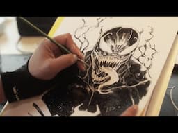 DRAWING AND INKING VENOM COMIC ART COMMISSION