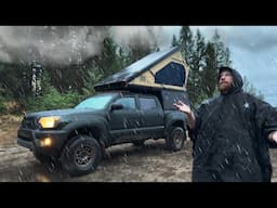 Truck Camping in Rainstorm | Toyota Tacoma Camper