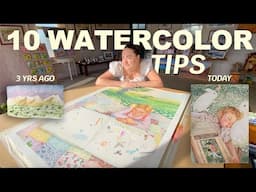 10 WATERCOLOUR TIPS that will drastically IMPROVE your art | ft. watercolor portrait tutorial