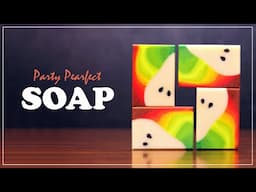 Party Pearfect ~ Handmade Cold Process Sculpted Layer Soap Design ~ Fruity, Festive Prosecco Drink