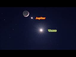 Two 'Mini Suns' in the Sky - Venus-Jupiter-Moon Spectacular Sunset Sky Show