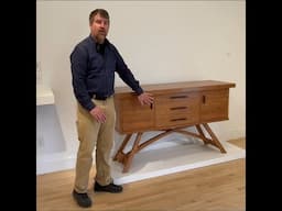 Glen Gordon and his pieces in the Student Work exhibition at Center for Furniture Craftsmanship.