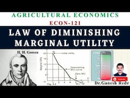 ECON 121|Fundamentals of Agricultural Economics| Law of Diminishing Marginal Utility I LDMU IAg.ECON