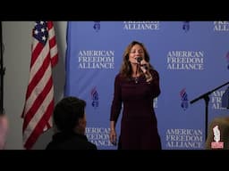 Cantor Ilysia Pierce sings the American and Israeli National Anthems