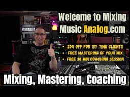 Mixing YOUR Music on a SSL Console | Discount for 1st Time Clients