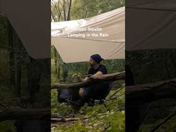 Tarp Camping in the Rain #outdoorcamping #raincamping #rain #asmrrain #simplelife