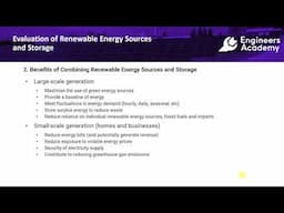 Evaluating Renewable Energy Sources and Storage Methods