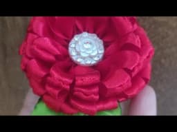 como fazer flor de fita | ribbon flower tutorial