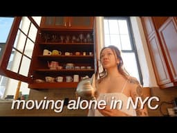 organizing my new kitchen + grocery shopping in new york | MOVING ALONE IN NYC ep.3