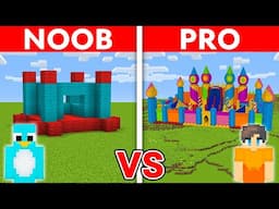 NOOB vs PRO: BOUNCE HOUSE Build Challenge in Minecraft