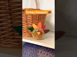 Turkey Pompom!  🦃🧡 Full tutorial on the channel! #sparkleandsplatter