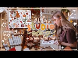 fall studio vlog 🍂 packaging orders + draw with me!