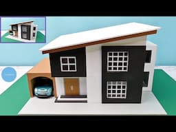 DIY a Modern Residential House Model | Cardboard House Model Easy #41