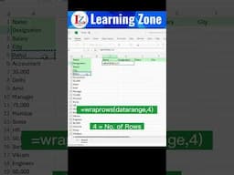 WrapRows ka Magic | Convert Multi Row data into Single Row | Learning Zone Sanju #advancedexcel