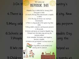 10 Lines On Republic Day in English | #writtentreasures #shorts #republicday