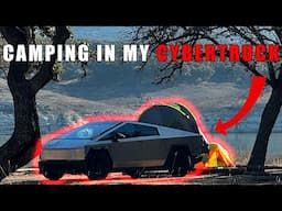 I CAMPED in the Back of my Cybertruck! | Cybertruck Camping