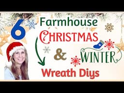 ❄DON'T MISS❄ 6 WINTER & CHRISTMAS FARMHOUSE WREATH DIYS 🎅Dollar Tree SANTA Home Decor Ideas