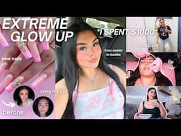 EXTREME $1000 GLOW UP TRANSFORMATION *lip injections, dying my hair, nails & self care*