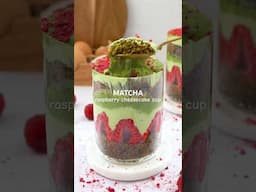 Matcha Raspberry Cheesecake Cup 💚 #matcharecipe #desserts