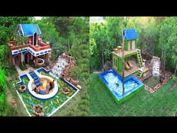 Build Top 2 Beautiful Villa With Swimming Pool Aquarium Artificial Waterfall &Water Well