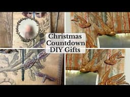 Christmas DIY Gifts Decoupage, Thrifted Mirror and IOD Moulds Faux Rusted with Pentart Rust Effects