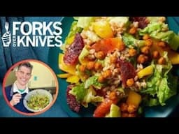 Blood Orange & Farro Salad with Crispy Chickpeas | Forks Over Knives | Recipe Test