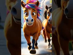 Chal Mere Ghode Tik Tik Tik, चल मेरे घोड़े, Horse Poem For Toddlers, Animals Cartoon #viral #shorts