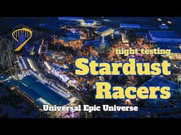 Epic Universe Roller Coaster Stardust Racers at Night from above