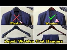 ZEPOLI Wooden Coat Hanger | Best For Heavy Clothes Like Suit, Dress, Coat, Jacket, Pants