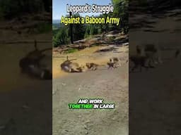 Leopard's Struggle Against a Baboon Army