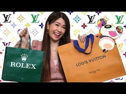 LOUIS VUITTON x MURAKAMI BAG UNBOXING 2025 - What I Got For Christmas & Special Rolex Watch!