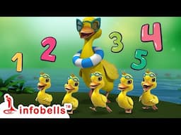 🦆✨ Aidu Chinna Batulu - Number Rhyme & Song | Telugu Rhymes for Children | Infobells #telugurhymes