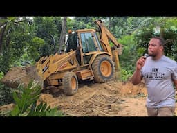 New project | Backhoe clearing and cutting road | first step in building my official Air BnB